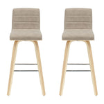 Vienna - 39.5" Swivel Bar Height Square Back Wood Bar Stool With Faux Leather Seat