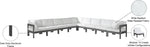 Nizuc - Outdoor Patio 9 Piece Modular Sectional With Gray Frame