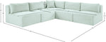 Shaggy - 5 Piece Modular Corner Armless Sectional