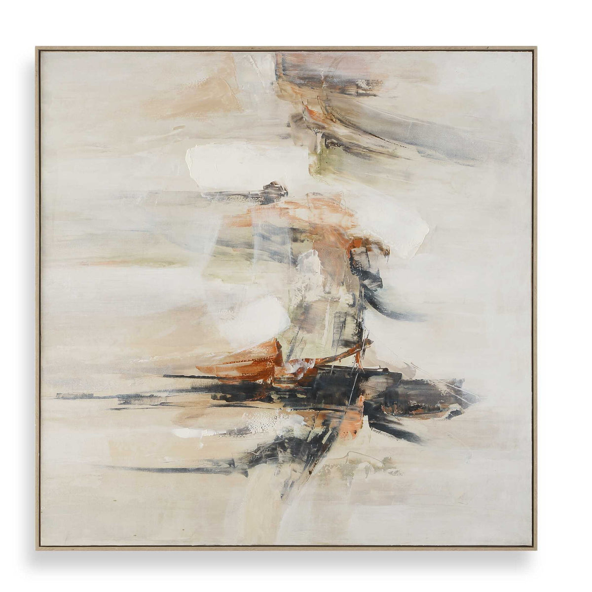 Outburst - Hand Painted Modern Art - Black / Blue / Brown / Gray / Green / Orange / Red / White / Woodtone