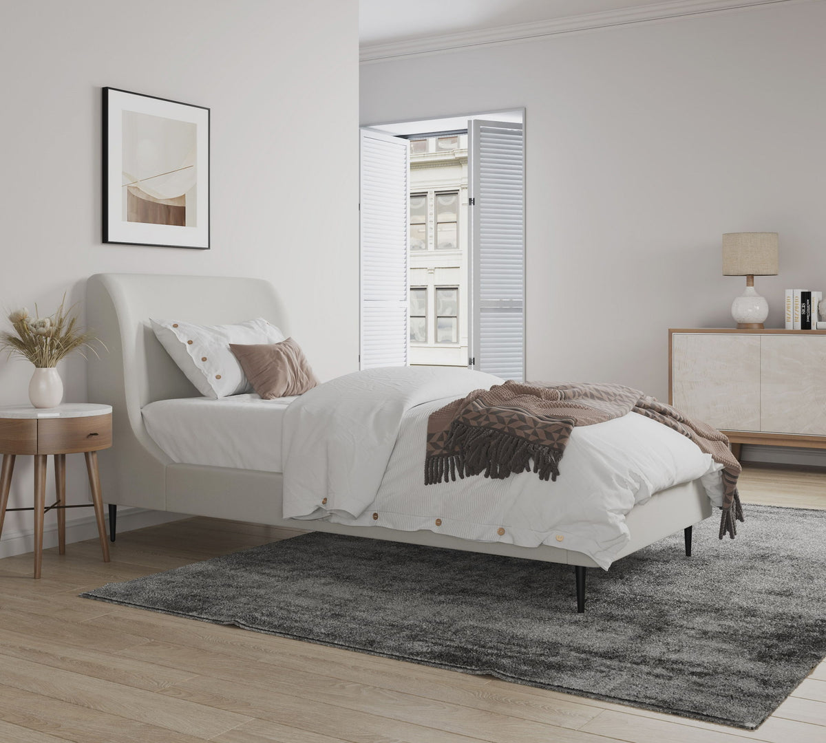 Manhattan Heather - Bed With Black Legs