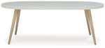 Seton Creek - Oval Dining Table With Umb Opt - White