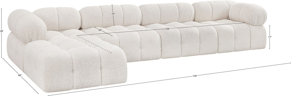 Ames - 5 Piece Fabric Modular Sectional