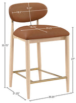 Riccio - Stool - Natural And Gold Frame