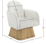 Marlowe - Linen Textured Fabric Upholstered Swivel Accent Chair - Stained Natural