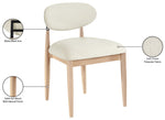 Riccio - Performance Fabric Upholstered Dining Side Chair (Set of 2) With Light Brown Legs - Cream