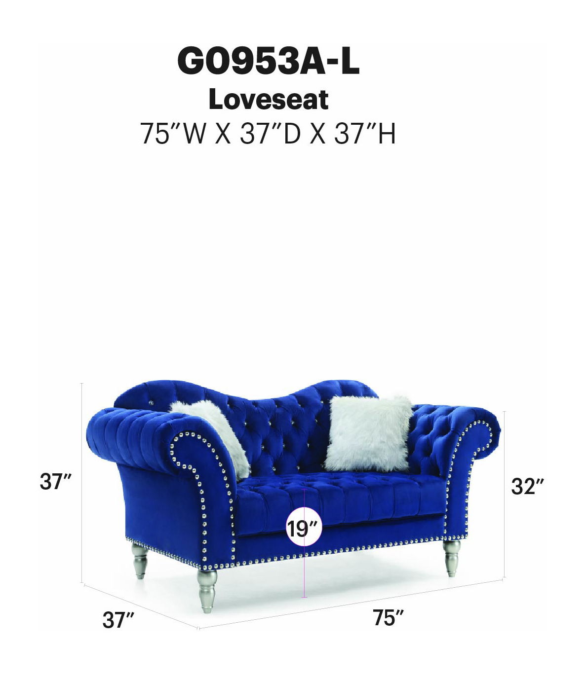 Glory Furniture - Wilshire - Loveseat