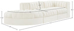 Rummi - Velvet Performance Fabric Upholstered 3 Piece Modular Sectional
