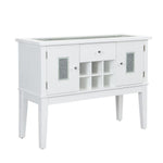 Elizaveta - Server - Faux Crystal Diamonds & White High Gloss