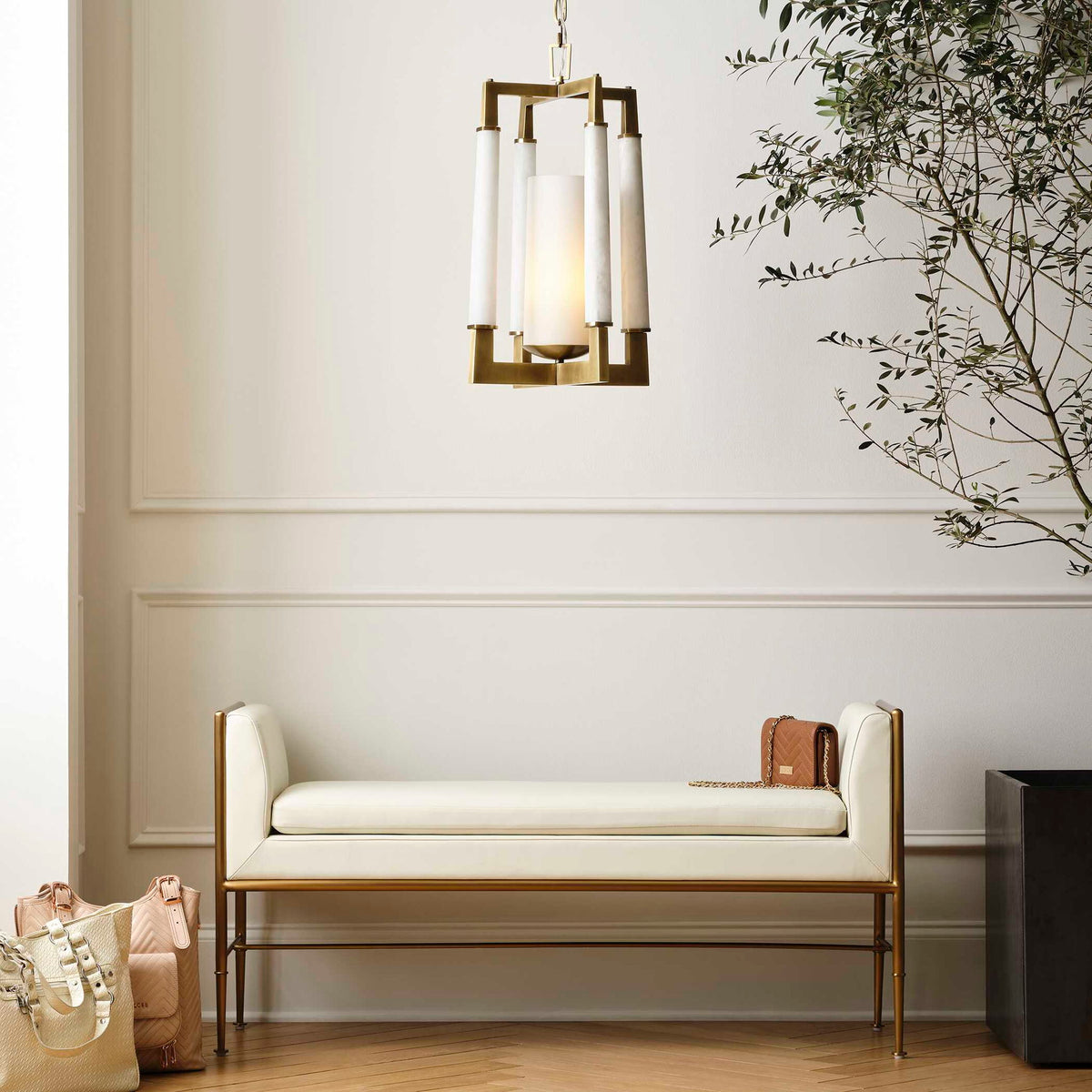 Fretwork - Bench - Brass / White