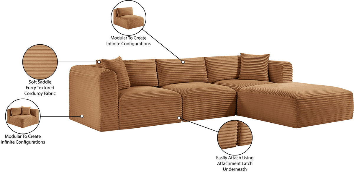 Shaggy - Fabric 4 Piece Modular Sectional