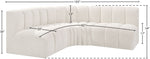 Arc - Boucle Fabric 4 Piece Corner Modular Sofa