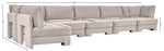 Hammond - Velvet Performance Fabric Upholstered 6 Piece L-Shaped Armless Sectional