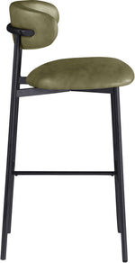 Lupita - Vegan Leather Upholstered Bar Stool With Matte Black Frame (Set of 2)