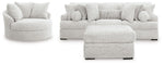 Cuddle Plush - 3 Pc. - 3-Piece Sectional, Chair And Ottoman - Arctic