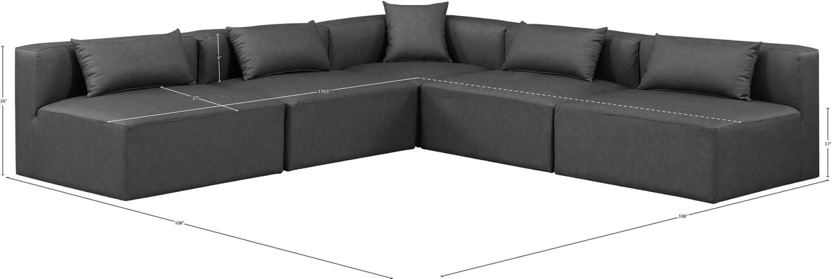 Cube - 5 Piece Modular Corner Armless Sectional
