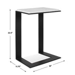Kenora - Marble Accent Table - White