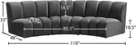 Infinity - 3 Piece Velvet Modular Sectional