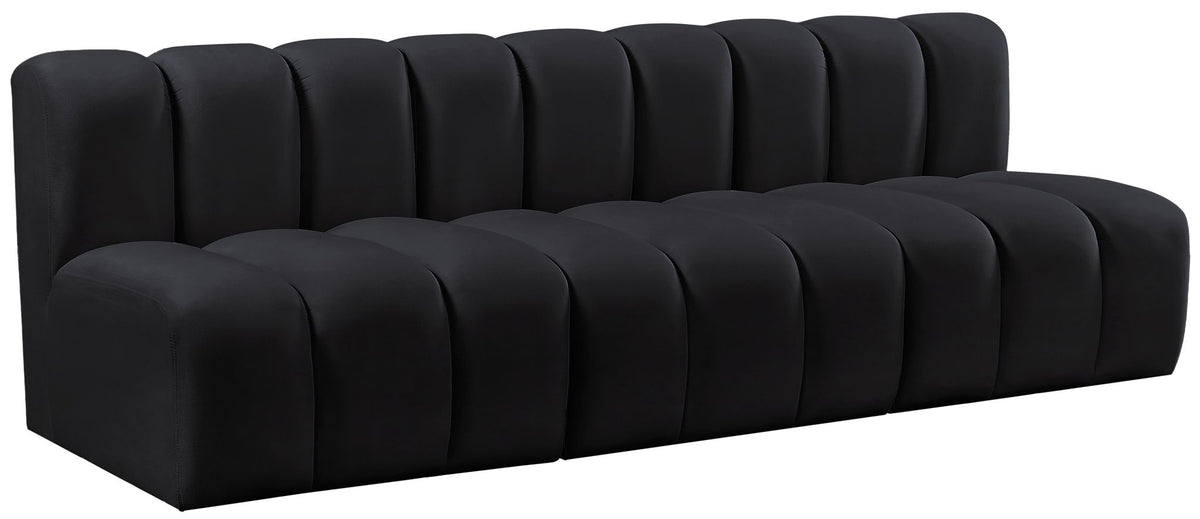 Arc - Velvet 3 Piece Modular Straight Sofa