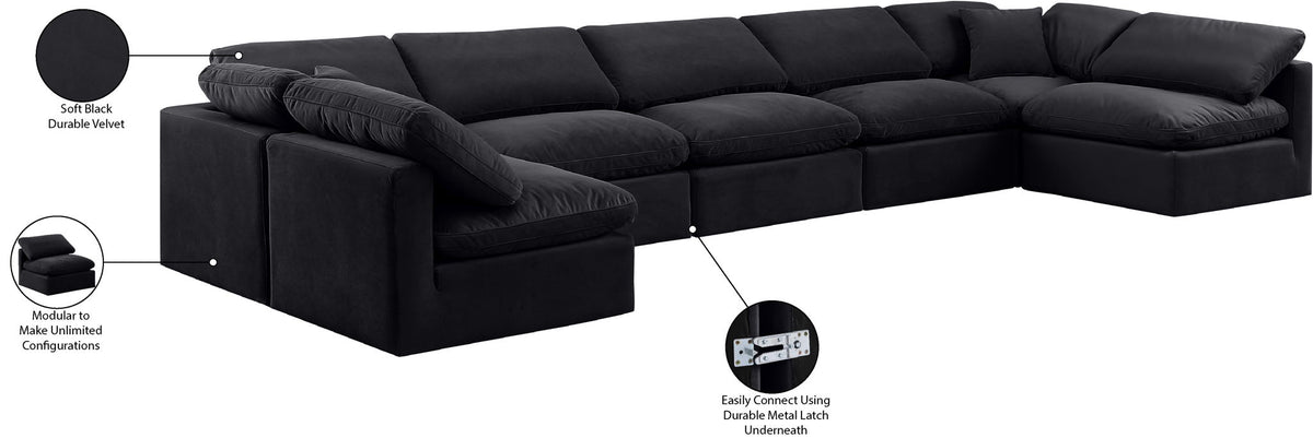 Indulge - Velvet 7 Piece Modular U-Shaped Sectional