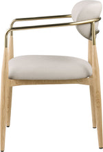 Ronda - Vegan Leather Upholstered Dining Arm Chair - Natural Legs