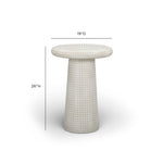 Monica - Tiled Pattern Tall Side Table - Beige