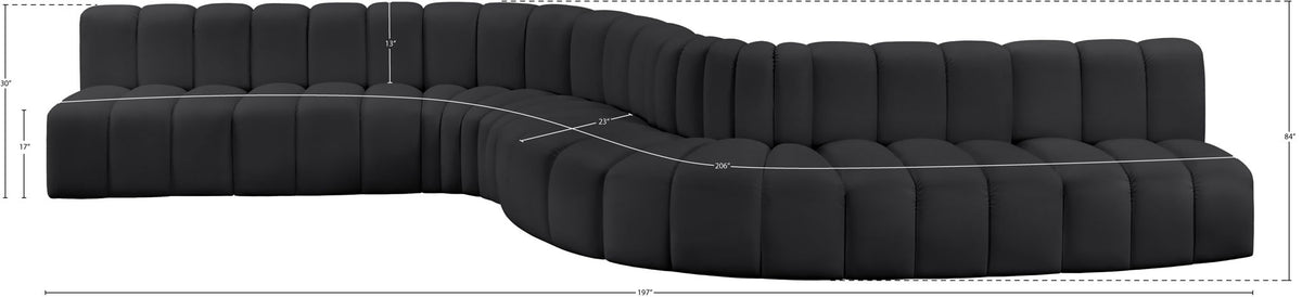 Arc - Faux Leather 8 Piece Curved Modular Sofa