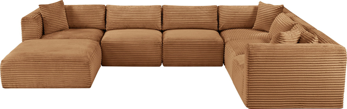 Shaggy - Fabric 7 Piece Modular U-Shaped Sectional With Ottoman
