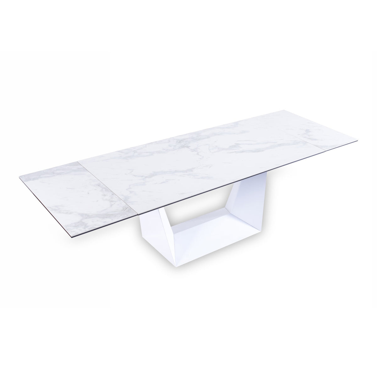 Baldwin - Modern White Ceramic Extendable Dining Table by VIG Furniture - View 8