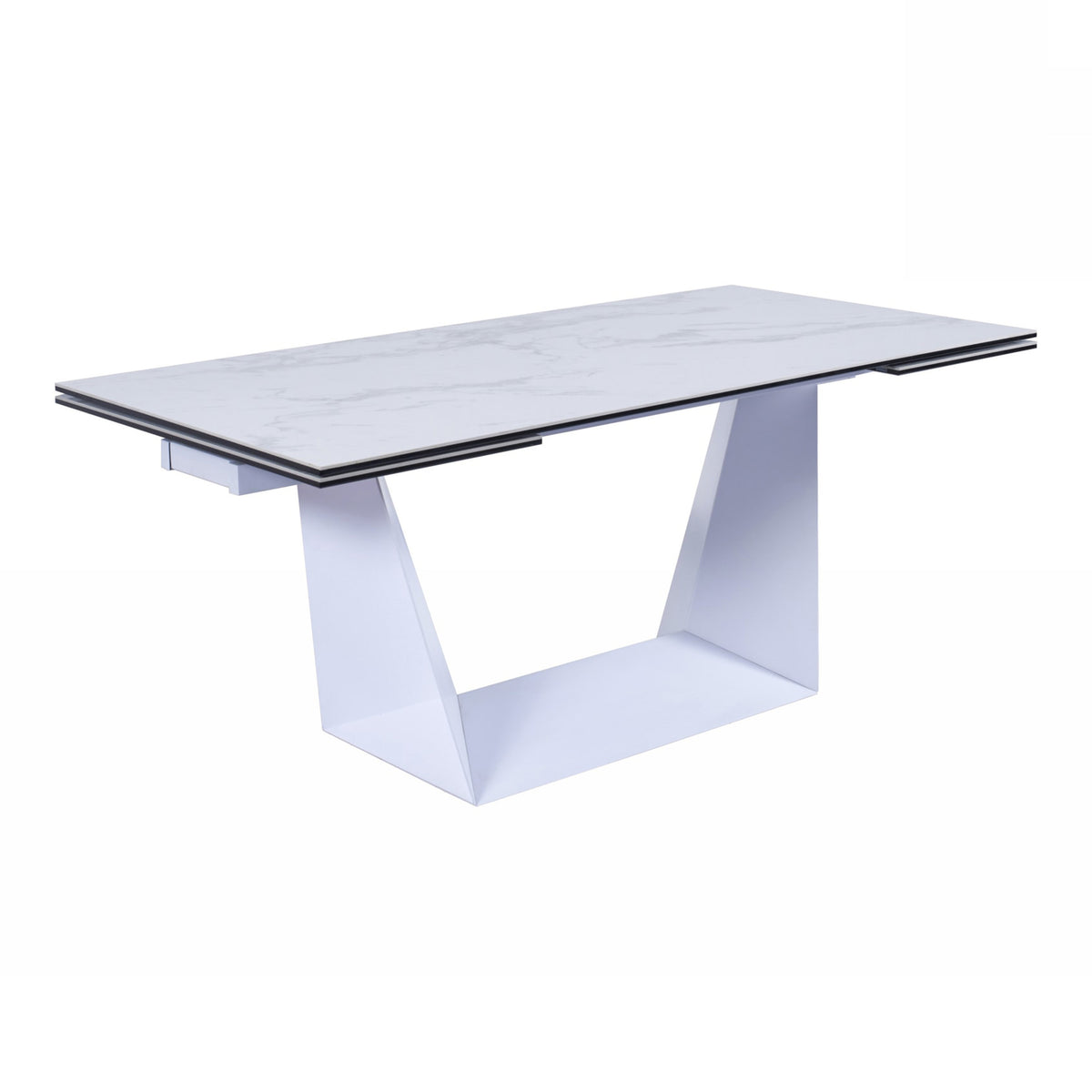 Baldwin - Modern White Ceramic Extendable Dining Table by VIG Furniture - View 9