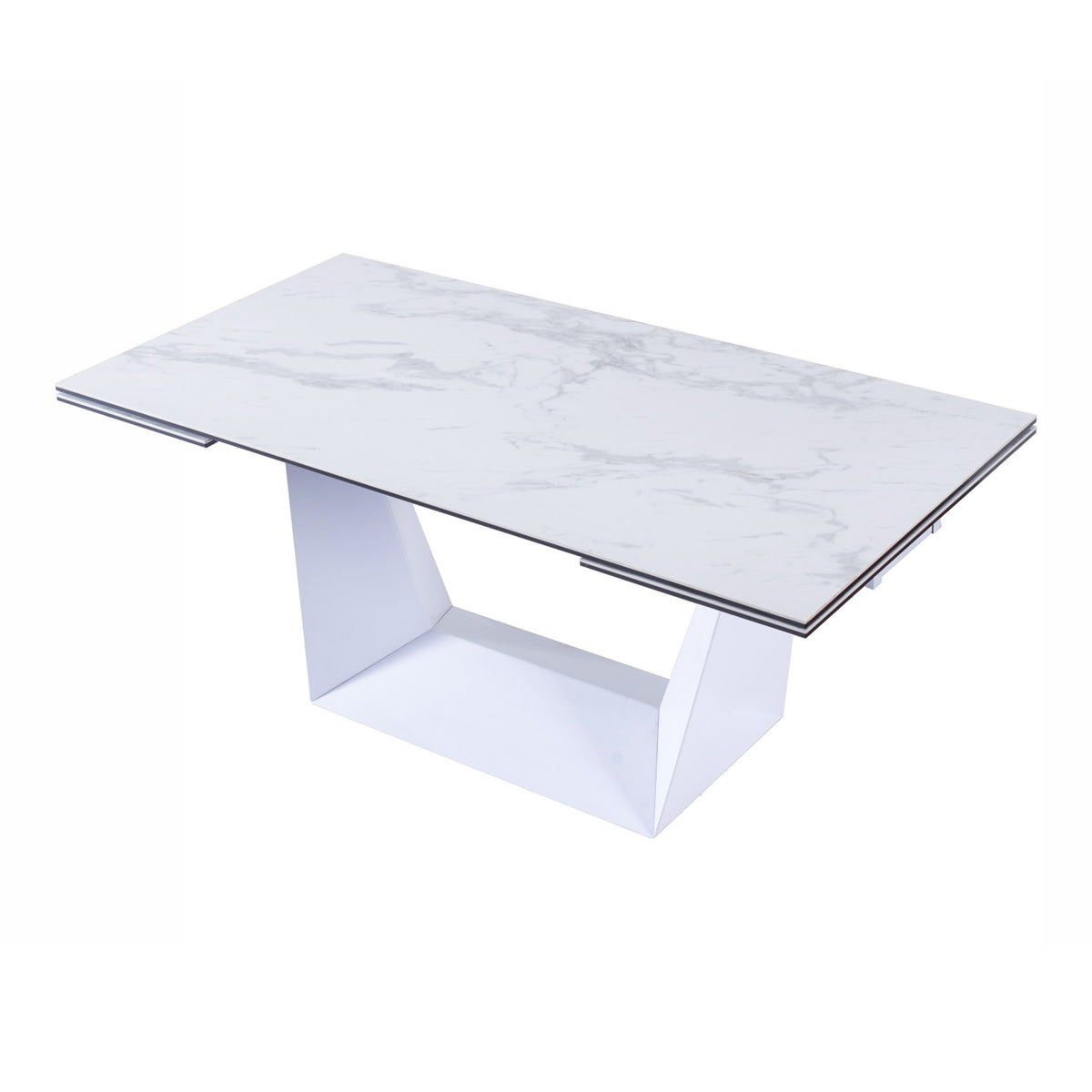 Baldwin - Modern White Ceramic Extendable Dining Table by VIG Furniture - View 11