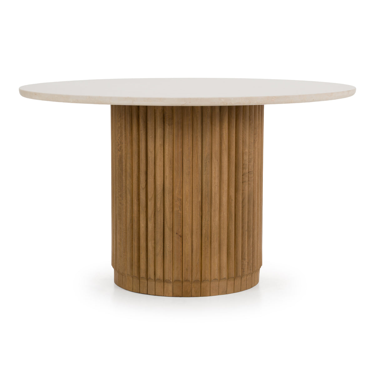 Bambi - Modern Botticino Marble + Mango Round Dining Table by VIG Furniture - View 1