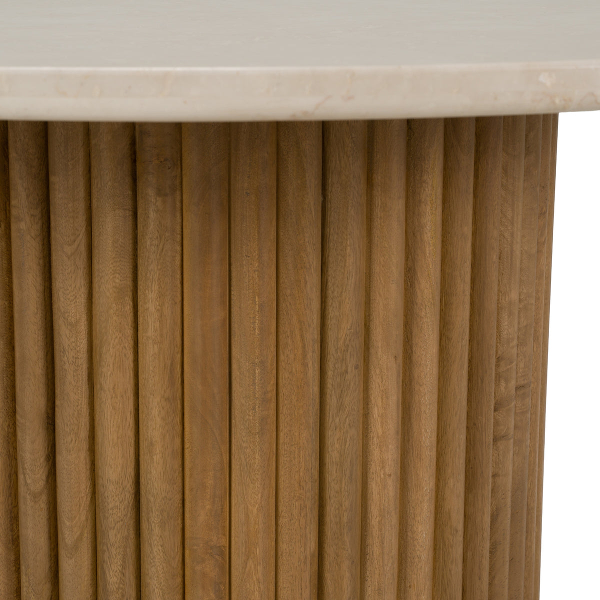 Bambi - Modern Botticino Marble + Mango Round Dining Table by VIG Furniture - View 6