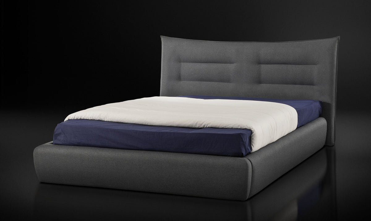 Barista - Queen Italian Modern Dark Blue Upholstered Bed by VIG Furniture - View 1