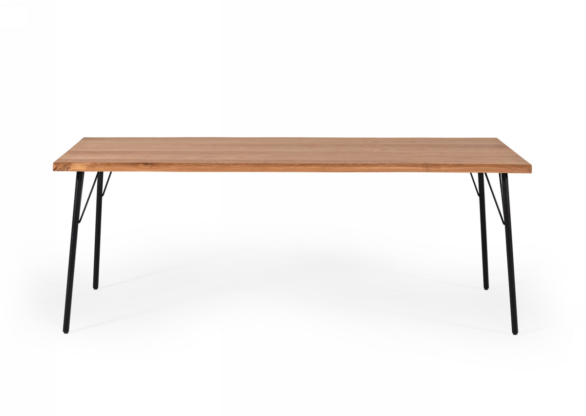 Barnum - Industrial Oak and Black Iron Live Edge Dining Table by VIG Furniture - View 3