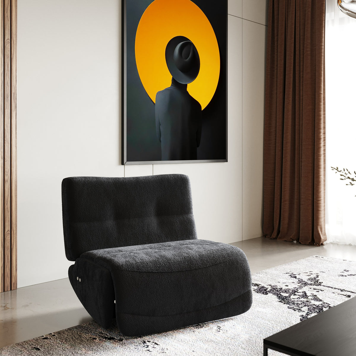 Basil - Modern Black Fabric Large Electric Recliner Chair by VIG Furniture - View 2