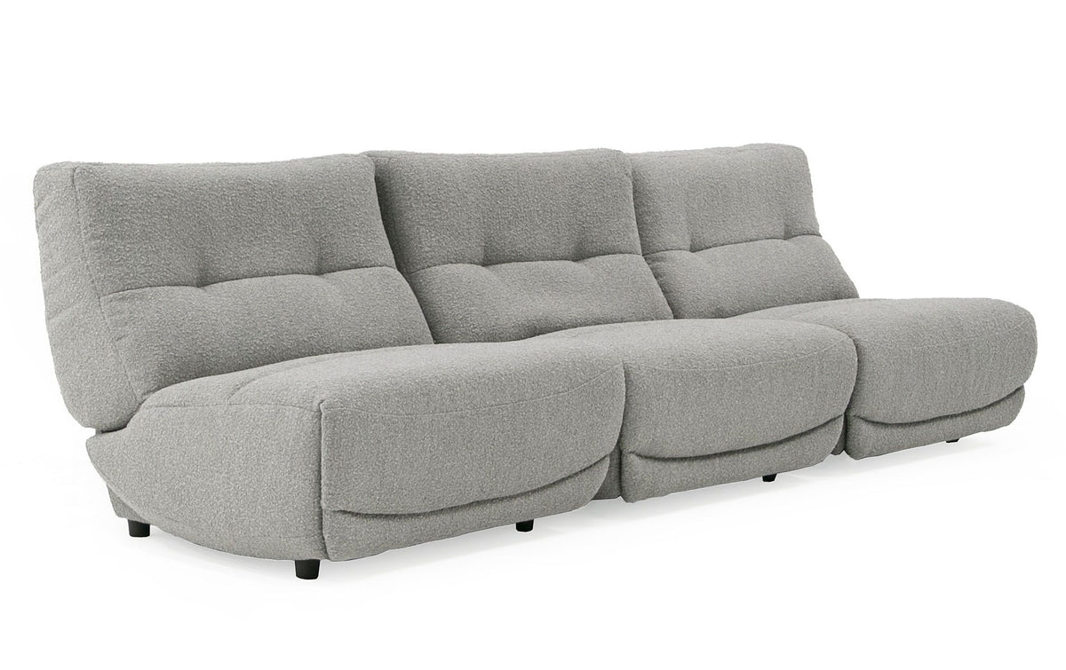 Basil - Modern Grey Fabric Large Sofa With 3 Electric Recliners by VIG Furniture - View 3