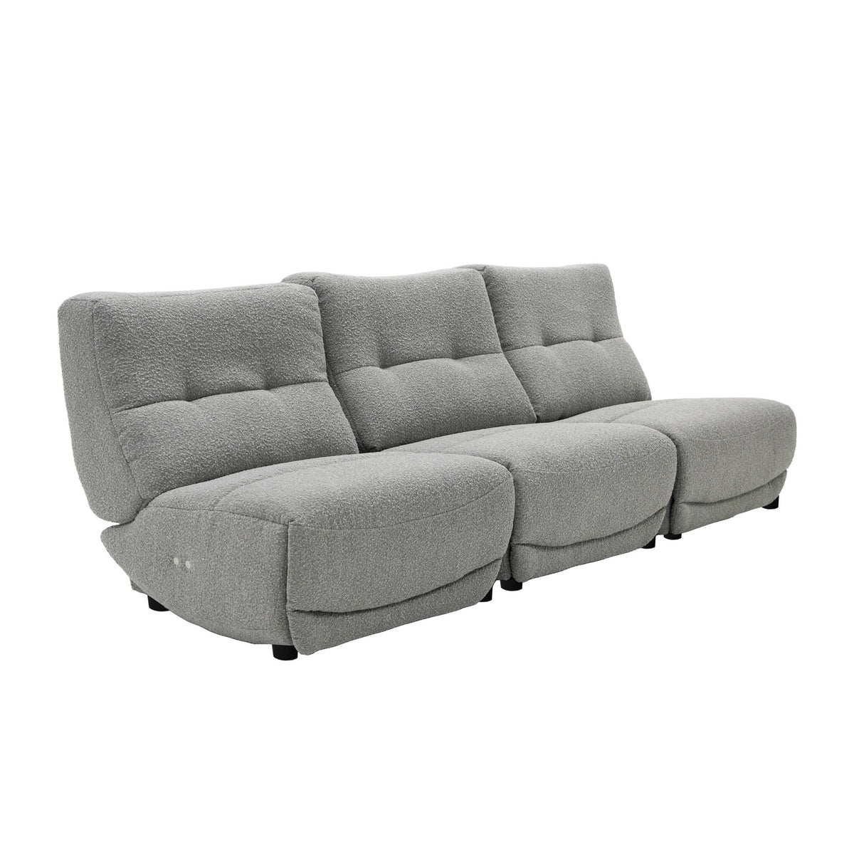 Basil - Modern Grey Fabric Small Sofa With 3 Electric Recliners by VIG Furniture - View 3