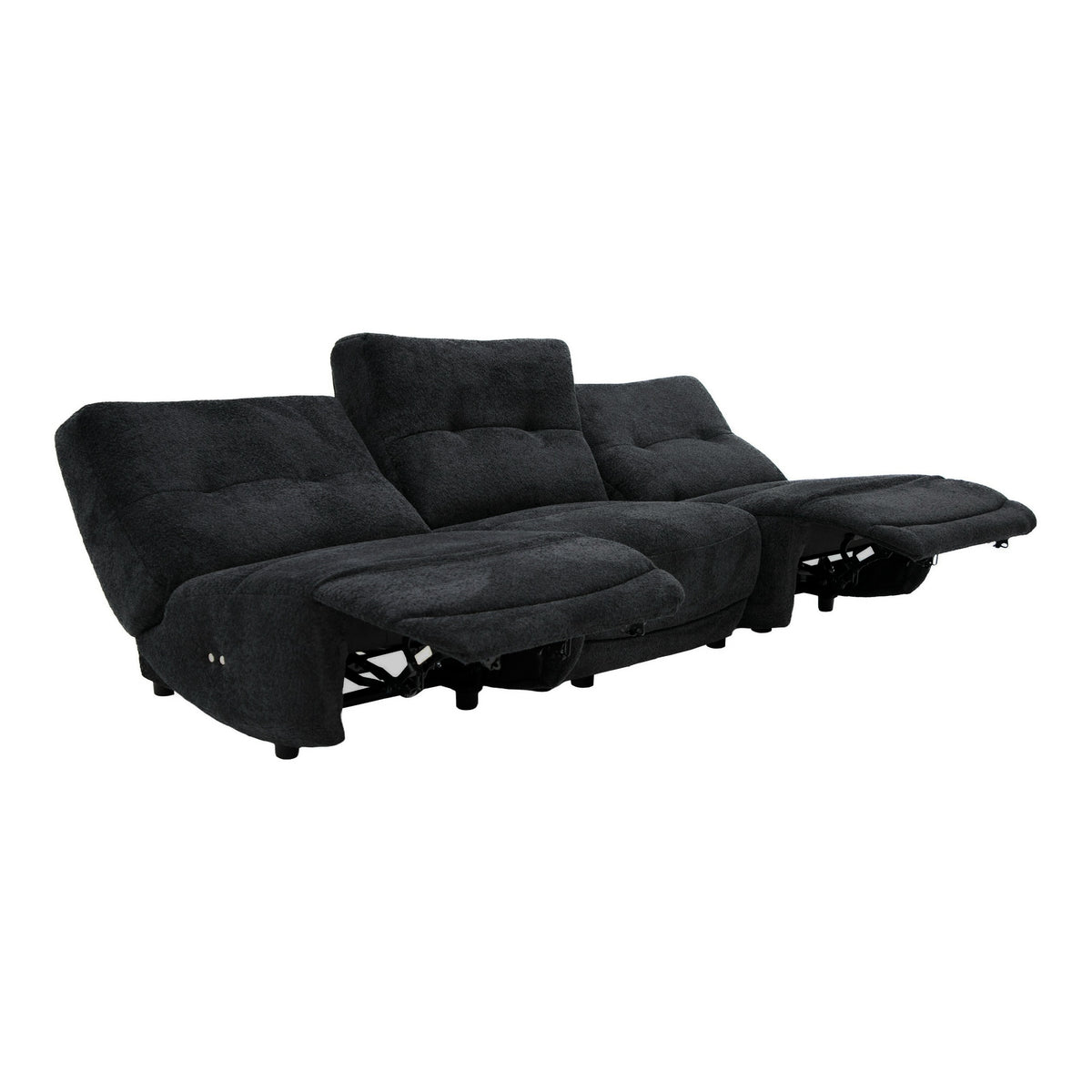 Basil - Modern Black Fabric Large Sofa With 3 Electric Recliners by VIG Furniture - View 2