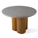 Bateman - Modern Faux Concrete + Walnut Round Dining Table by VIG Furniture - View 2
