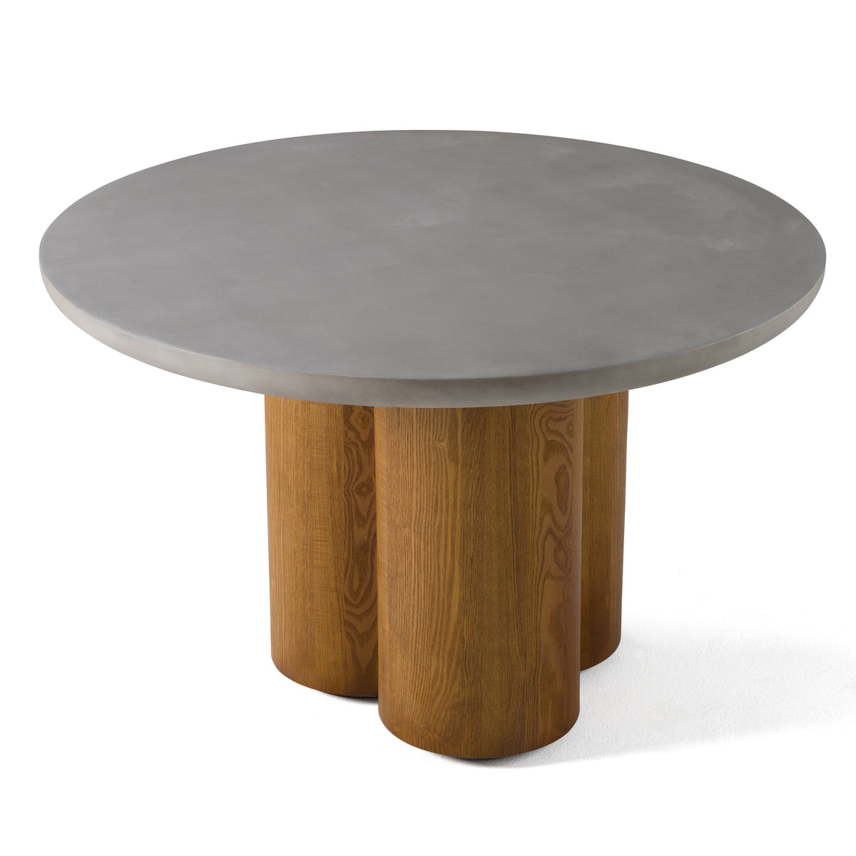 Bateman - Modern Faux Concrete + Walnut Round Dining Table by VIG Furniture - View 2