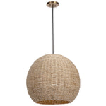 Seagrass - 1 Light Dome Pendant - Light Brown