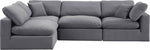 Comfy - 4 Piece Velvet Modular Armless Sectional