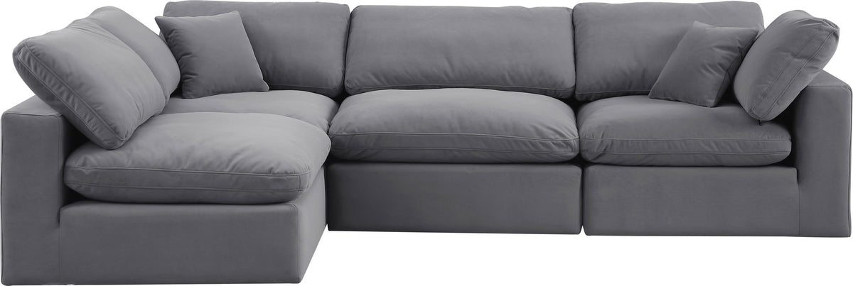 Comfy - 4 Piece Velvet Modular Armless Sectional