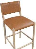 Andie - Vegan Leather Upholstered Counter Stool - Natural Base