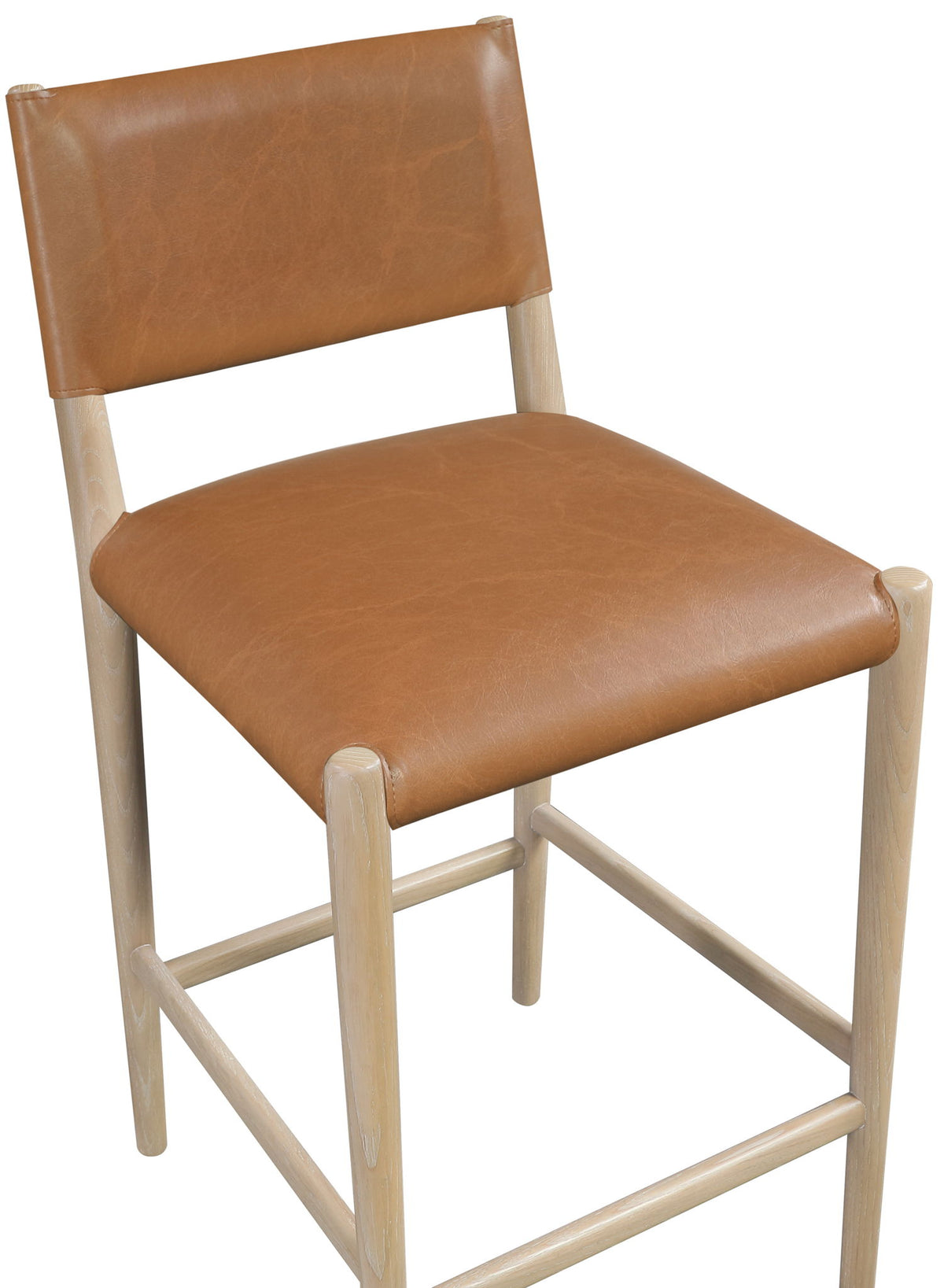 Andie - Vegan Leather Upholstered Counter Stool - Natural Base