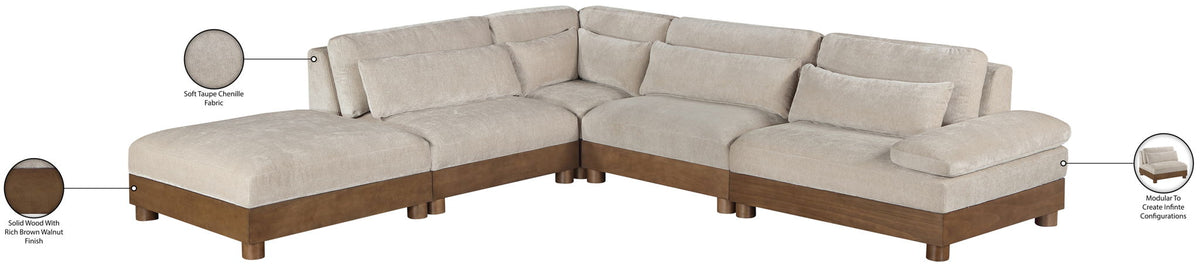 Turin - Chenille Fabric Upholstered Modular Sectional - Taupe