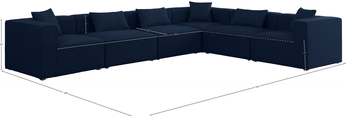 Cube - Linen 6 Piece Modular Corner Sectional