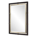 Bach - Rectangle Mirror - Walnut & Brass
