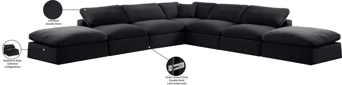 Comfy - 7 Piece Velvet Modular Corner Sectional